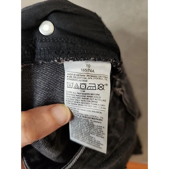 Old Navy Curvy Extra High Rise Wide-Leg Jeans Womens 10 Black Wash NEW - Picture 10 of 11